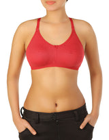 DOUBLE LAYERED NON-PADDED NON-WIRED MULTIWAY COTTON BRA - CHERRY