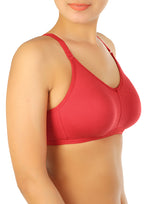 DOUBLE LAYERED NON-PADDED NON-WIRED MULTIWAY COTTON BRA - CHERRY