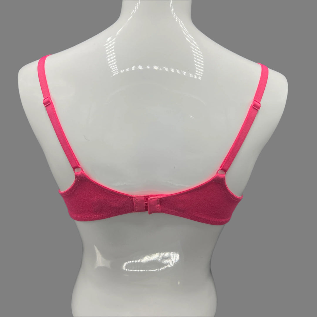 LOSHA DEEP PLUNG LIGHTLY PADDED WIRED COTTON T-SHIRT BRA -BARBIE PINK