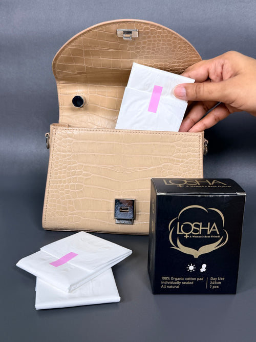 Losha Organic Cotton Ultra thin sanitary pads PACK OF 7-245mm