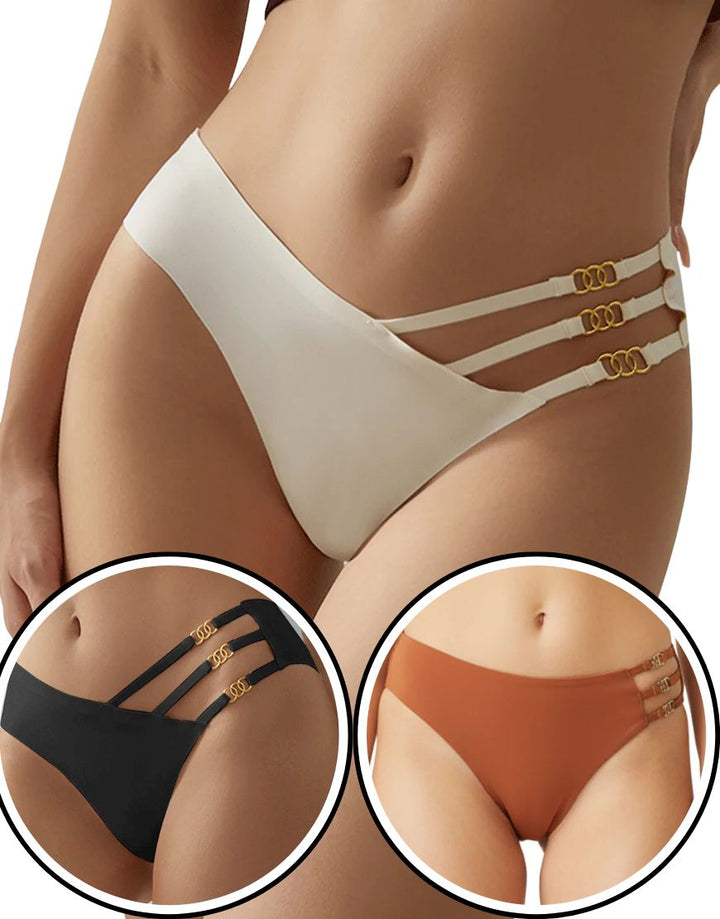 Losha Pack of 3 Low waist Laser Cut Panty With Pretty Side Chain Design