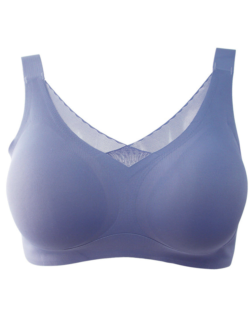 LOSHA LASER CUT SUPER SOFT BRA WITH WIDE STRAPS -GREY