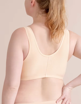 LOSHA COTTON FRONT OPEN SLIP ON POST SURGICAL BRA WITH POCKETS-SKIN