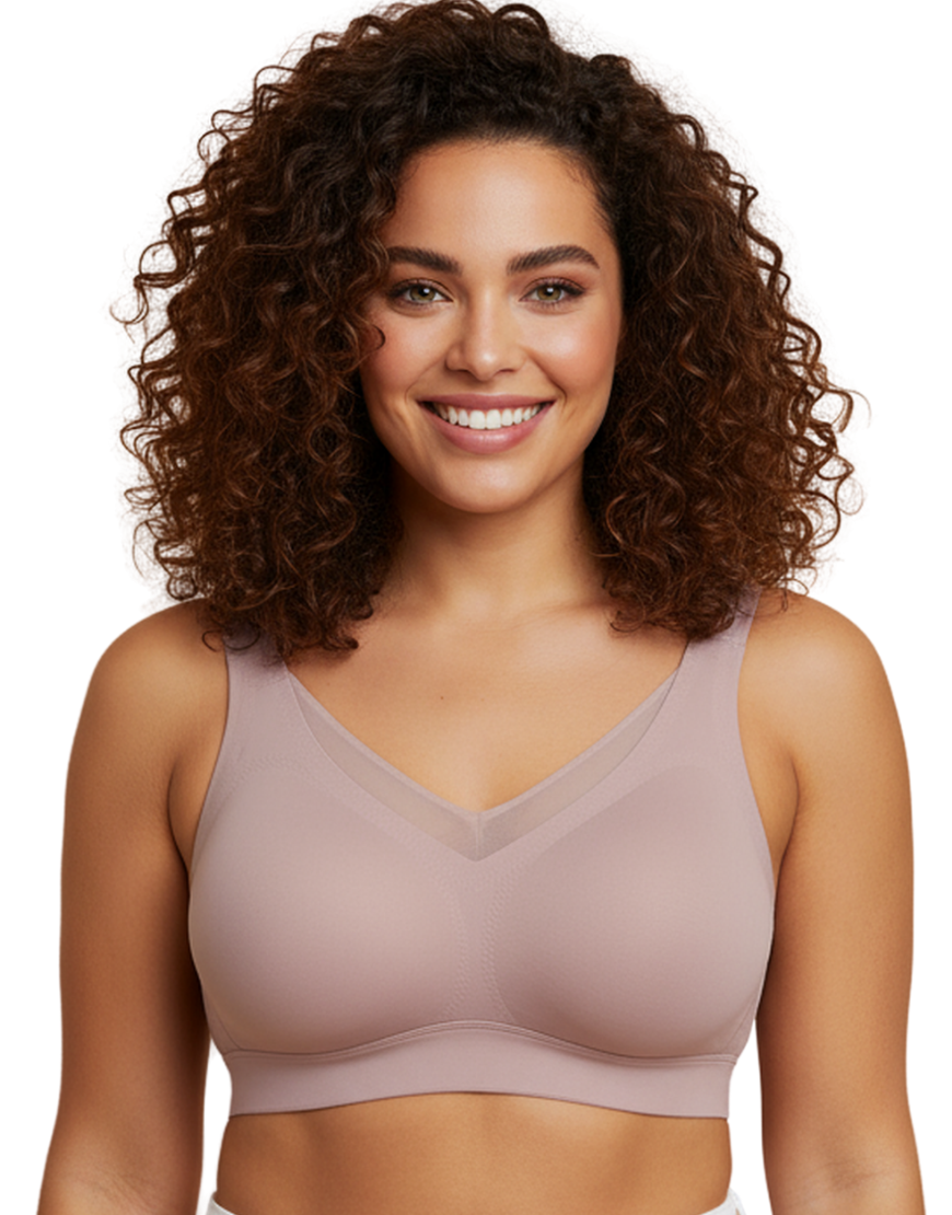 LOSHA LASER CUT SUPER SOFT BRA WITH WIDE STRAPS - LILAC