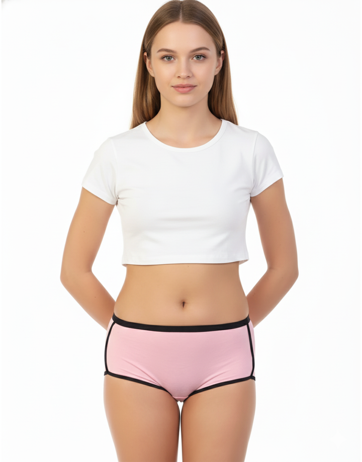 COTTON ATHLETIC STYLE HIPSTER BRIEF-PINK
