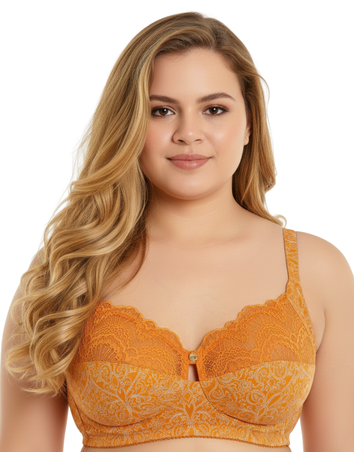ZEN SERIES NON PADDED NON WIRED SUPER SUPPORT BRA WITH POWER MESH WINGS-AUTUMN MAPLE
