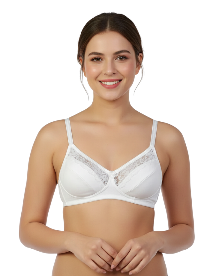 Losha Cotton Wire-free Cut N Sew Bra- White