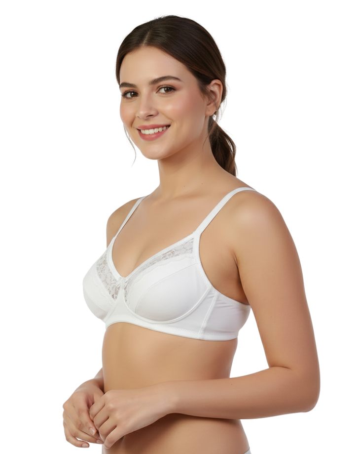 Losha Cotton Wire-free Cut N Sew Bra- White