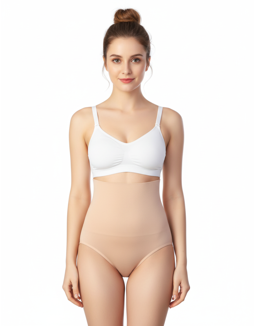 SEAMLESS HIGH-WAISTED SHAPING BRIEF-SKIN