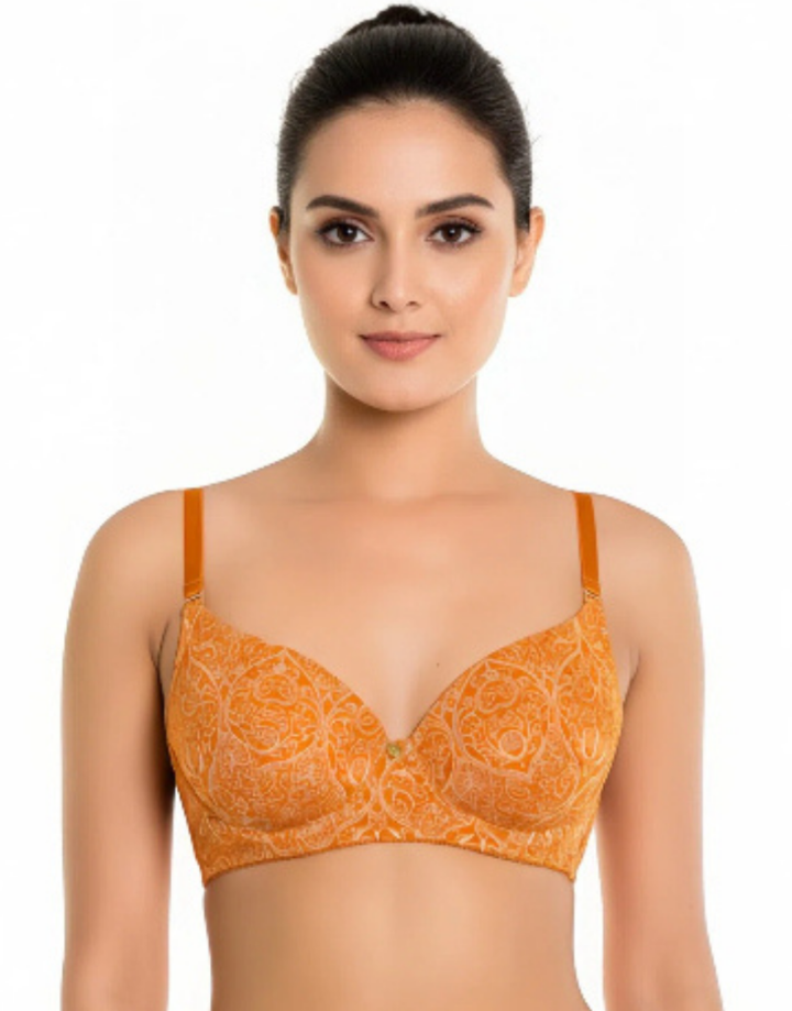 ZEN SERIES LIGHTLY PADDED WIRED LOW BACK BRA WITH SWAN HOOK STRAP-AUTUMN MAPLE