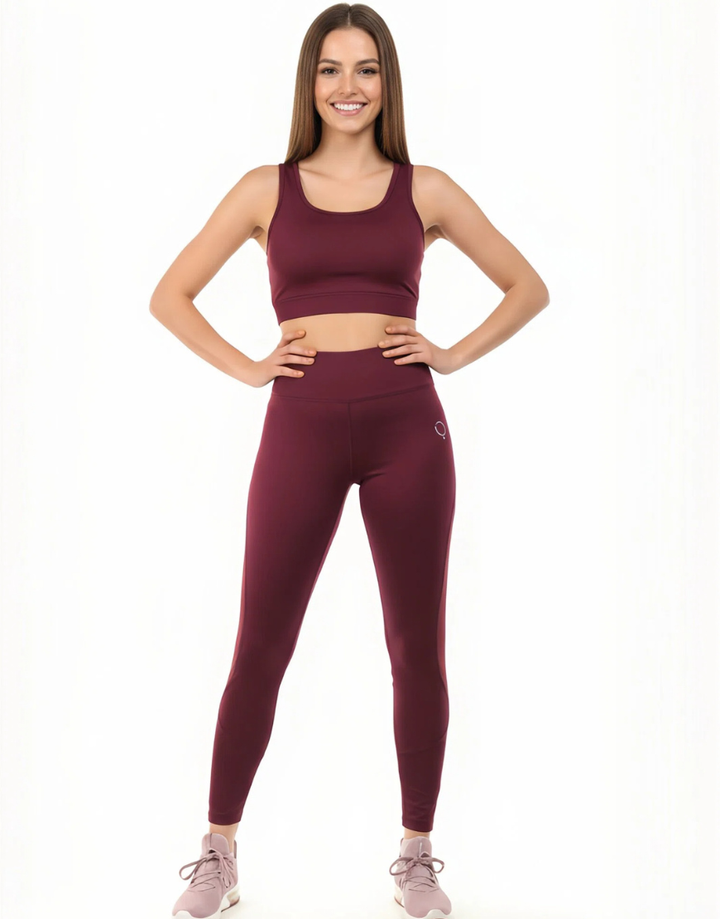 LOSHA POLYESTER MESH TIGHTS-WINE