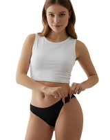 Low waist Laser Cut Panty with Side hooks -Black