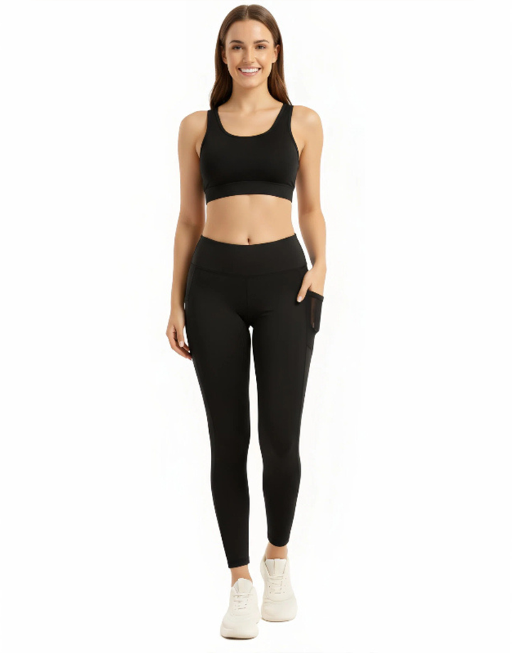 TRAINING SKIN FIT TIGHTS WITH POCKET -BLACK