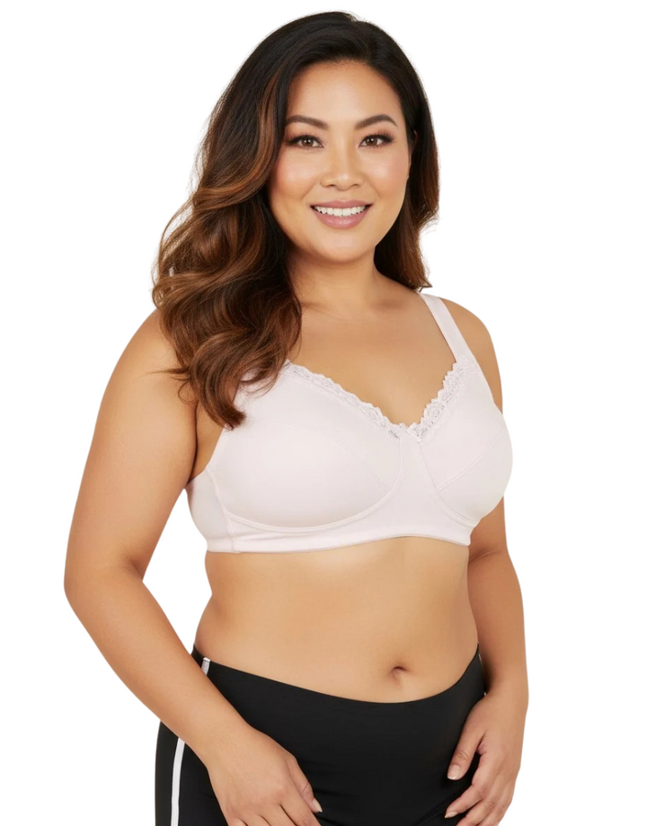 FULL COVERAGE SUPER SUPPORT CUT & SEW CUPS MINIMIZER BRA-WHITE