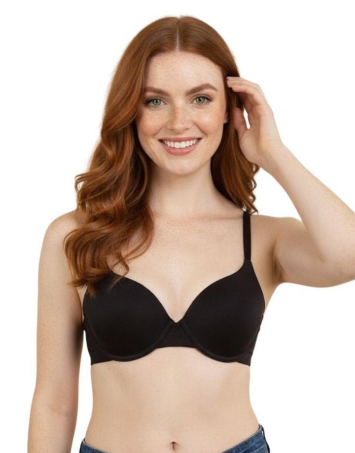 LOSHA WIRED LEVEL 2 PUSH-UP BRA WITH POWER MESH WINGS -BLACK
