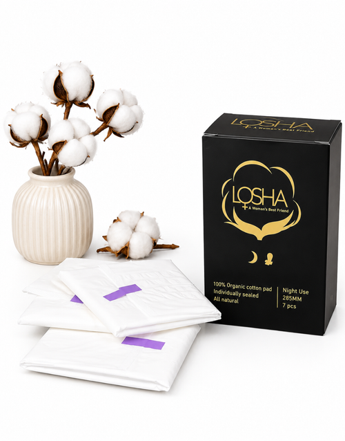 Losha Organic Cotton Ultra thin sanitary pads PACK OF 7-285mm
