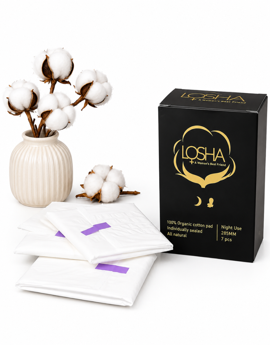 Losha Organic Cotton Ultra thin sanitary pads PACK OF 7-285mm