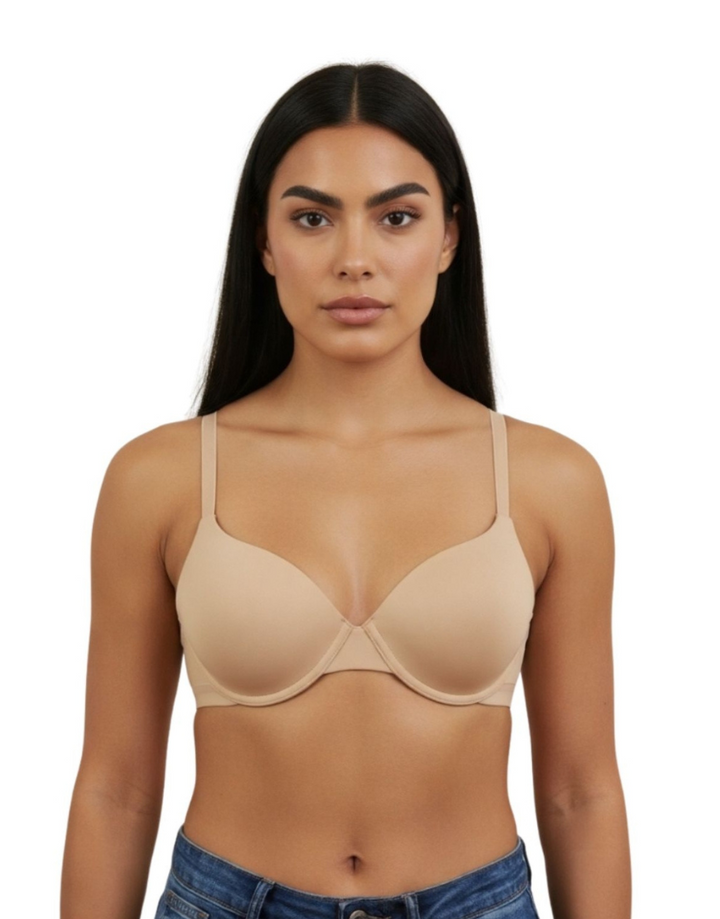 LOSHA WIRED LEVEL 2 PUSH-UP BRA WITH POWER MESH WINGS -SKIN