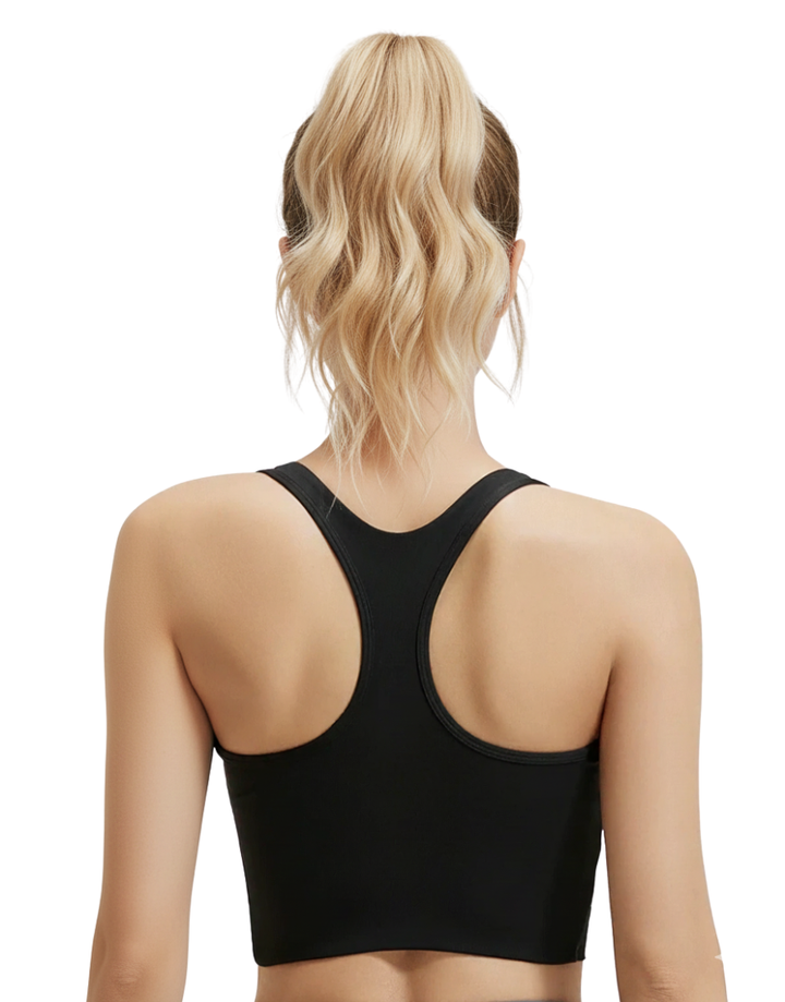 4 WAY STRETCH MEDIUM IMPACT SPORTS BRA-Black