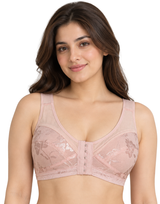POST SURGICAL BRA WITH FRONT AND SHOULDER HOOKS PINK