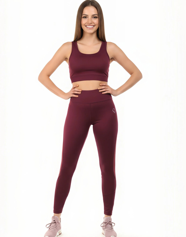 LOSHA POLYESTER MESH TIGHTS-WINE