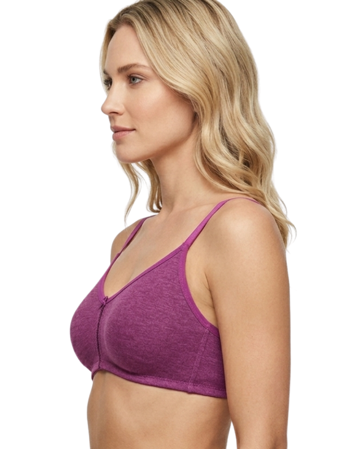 LOSHA DOUBLE LAYERED WIRE-FREE BRA WITH HIGH MID PANEL-GRAPE