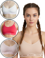 LOSHA TEENS  PACK OF 4 SEAMLESS TRAINING BRAS-VPINK/SKIN/WHITE/BPINK