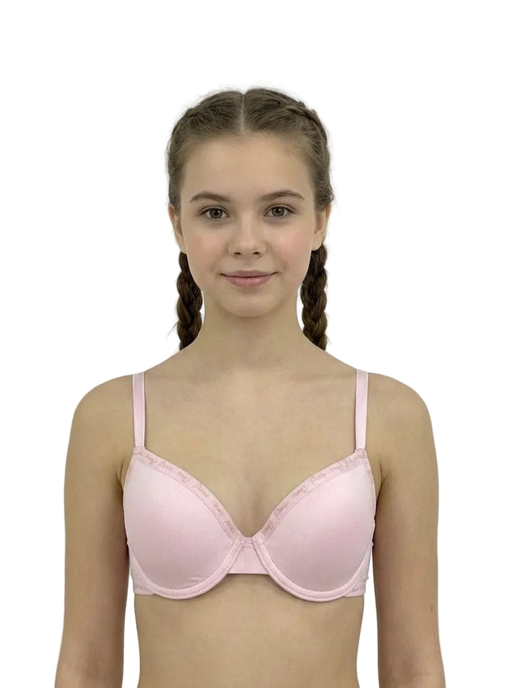 LOSHA GIRL PACK OF 3 COTTON WIRED LIGHTLY PADDED BRAS-VPINK/SKIN/BPINK/WHITE