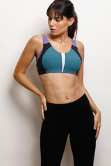 Medium Impact Sports Bra . Saxony Blue
