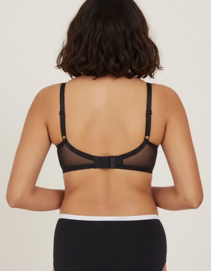 FULL COVERAGE SUPER SUPPORT CUT & SEW CUPS MINIMIZER BRA-BLACK
