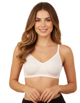 COTTON DOUBLE LAYERED WIRE-FREE BRA-WHITE