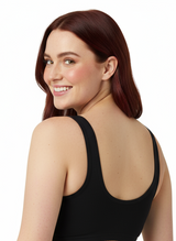 Plus Size Cotton Wire-free Darted Cup Front Open Bra - BLACK