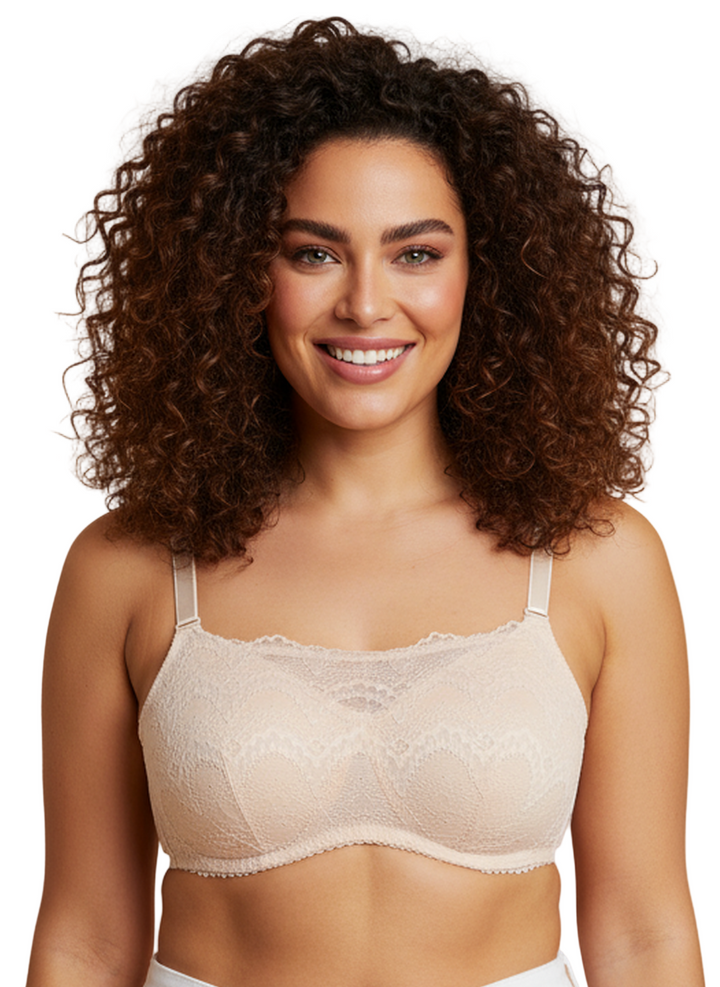 FULL LACE POST SURGICAL BRA WITH POCKETS- BEIGE