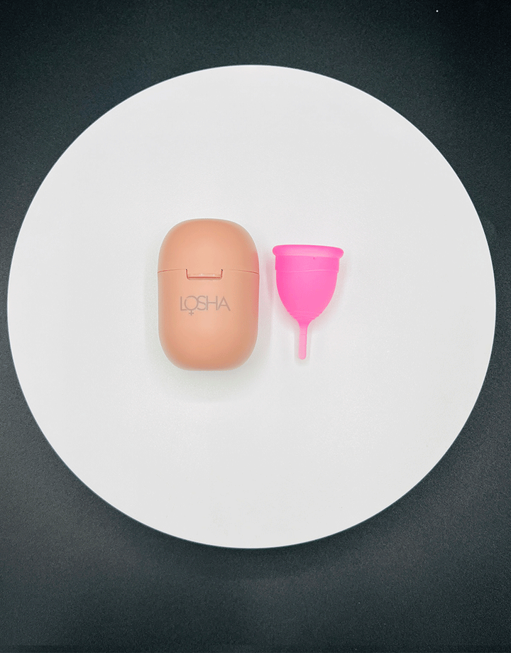 Losha Menstrual Cup WITH CupMate Sterilization Box-PINK