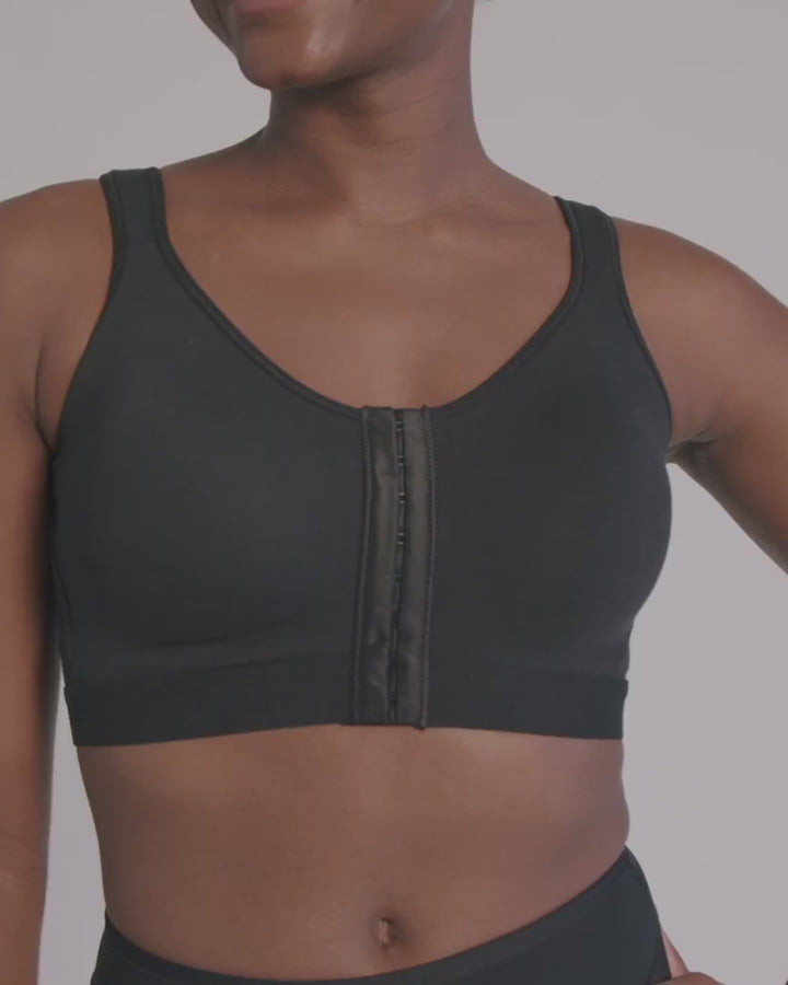 NEW! Stretch Cotton Posture Correcter Wireless Bra-All-in-one-Black