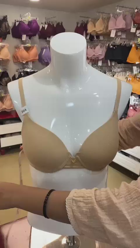 LOSHA COTTON FRONT OPEN SLIP ON POST SURGICAL BRA WITH POCKETS-SKIN