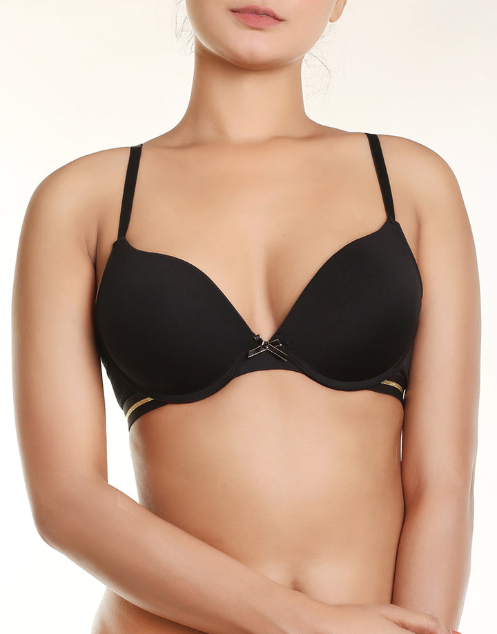 PACK OF 2 LEVEL-1 PUSH UP BRAS – BLACK/RED DAHILA