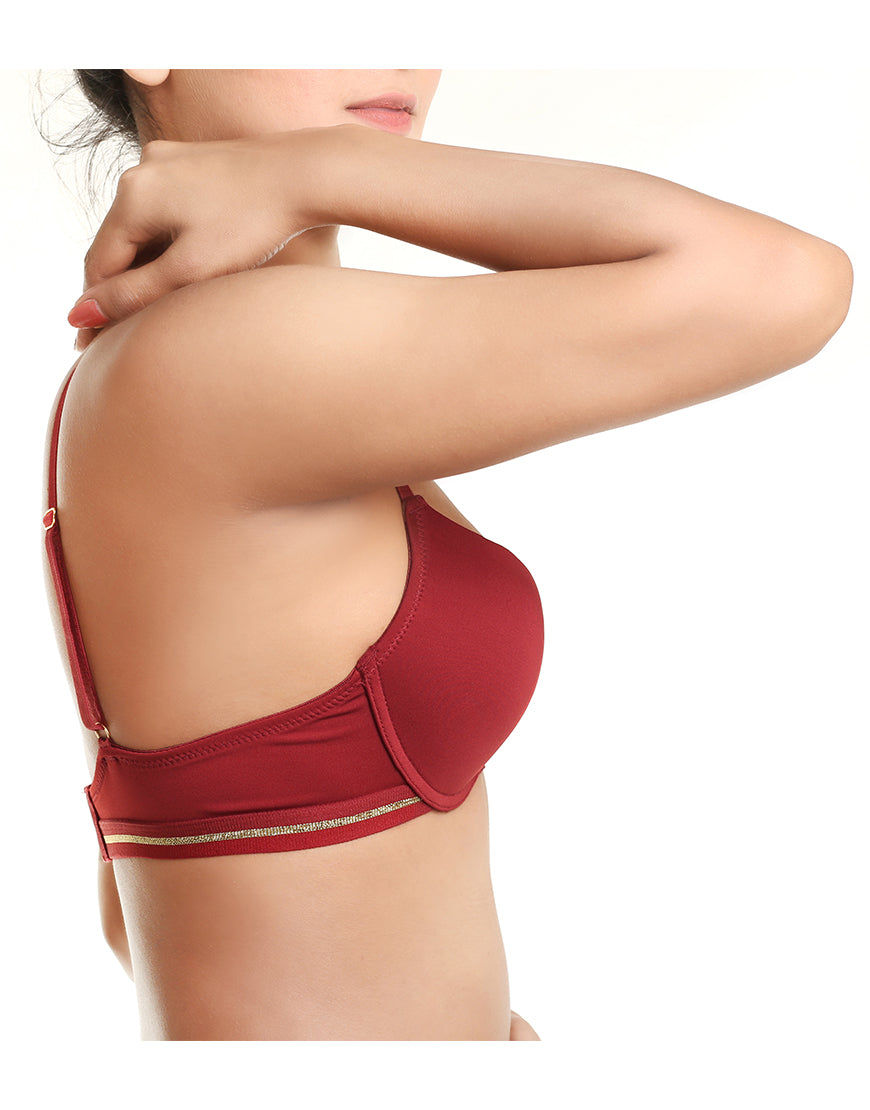 PACK OF 2 LEVEL-1 PUSH UP BRAS – BLACK/RED DAHILA