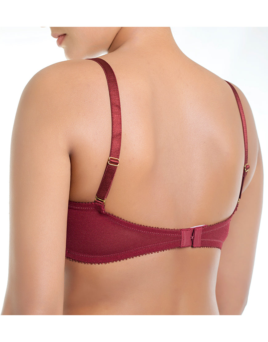ZEN SERIES LIGHTLY PADDED WIRED LOW BACK BRA WITH SWAN HOOK STRAP