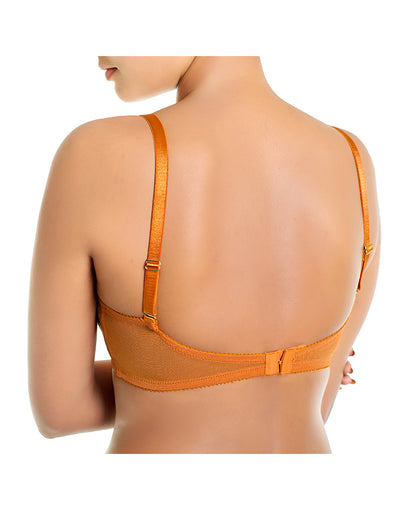 ZEN SERIES LIGHTLY PADDED WIRED LOW BACK BRA WITH SWAN HOOK STRAP-AUTUMN MAPLE