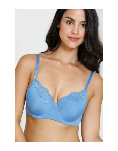 LOSHA BUTTER CUPS LIGHTLY PADDED T-SHIRT BRA-STEEL BLUE