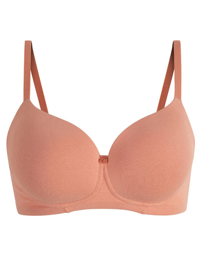 LOSHA SIDE SMOOTHING BIO WASHED ANTI BACTERIAL COTTON WIRELESS T-SHIRT BRA-PINK