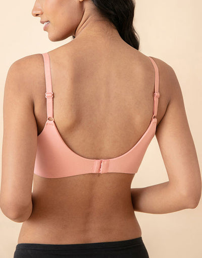 LOSHA SIDE SMOOTHING BIO WASHED ANTI BACTERIAL COTTON WIRELESS T-SHIRT BRA-PINK