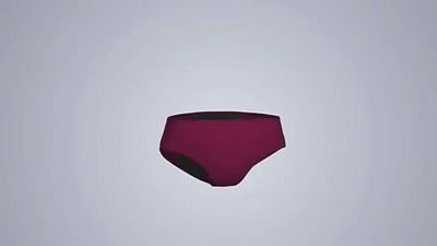 LOSHA COTTON LOW WAIST TRIPLE LAYERED PERIOD PANTY WITH HIDDEN ELASTIC-MAROON
