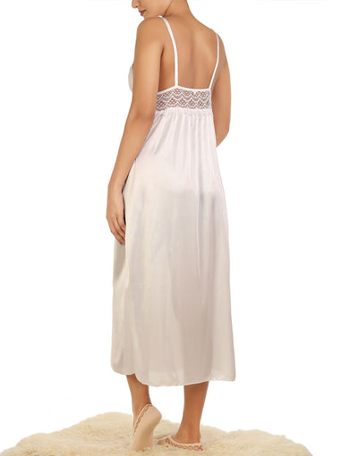 LOSHA FULL LENGTH THREE PIECE NIGHTY SET-WHITE