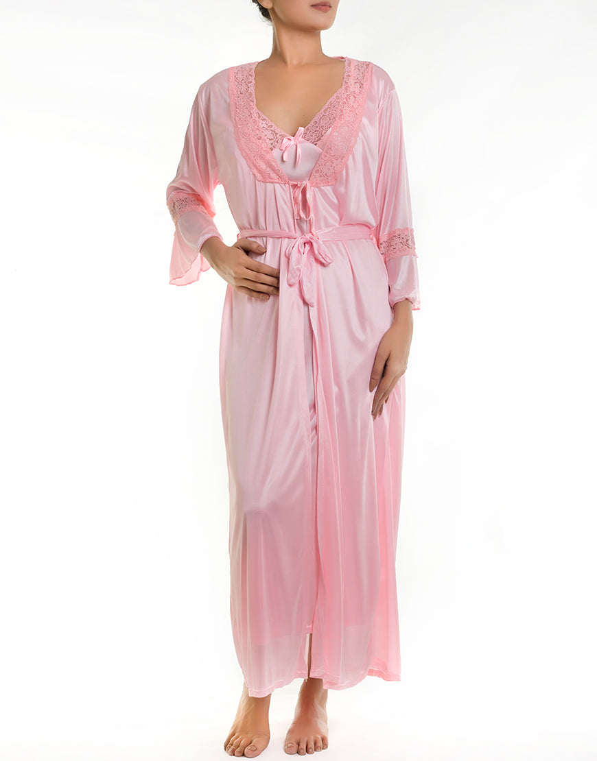 Losha 4 Piece Nighty Set - Baby Pink