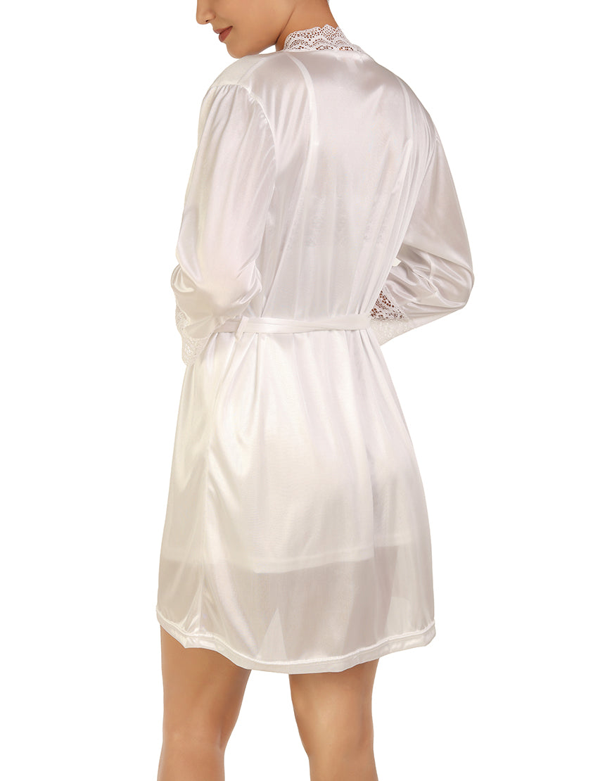 LOSHA SHORT LENGTH THREE PIECE NIGHTY SET-WHITE