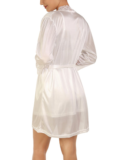LOSHA SHORT LENGTH THREE PIECE NIGHTY SET-WHITE
