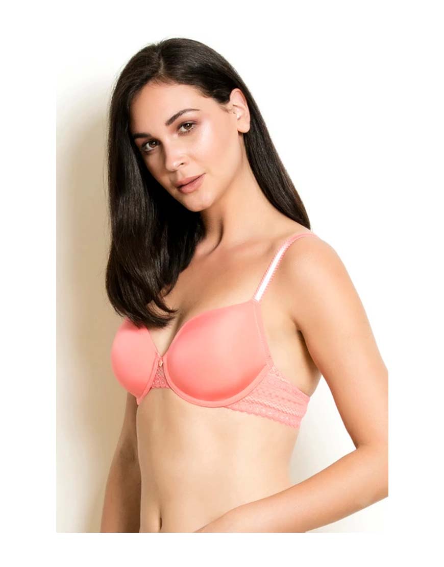 LOSHA BUTTER CUPS LIGHTLY PADDED T-SHIRT BRA-CORAL