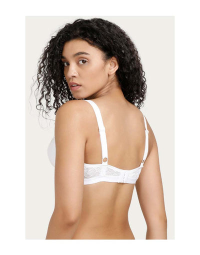 LOSHA WIREFREE SUPER SUPPORT BRA WITH TOUCH OF LACE-White